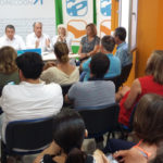 El presidente del PP de Cádiz, Antonio Sanz, junto al senador electo y presidente del PP de Algeciras, José Ignacio Landaluce, presidieron el comité comarcal del PP en el Campo de Gibraltar.